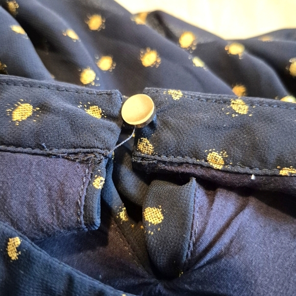 Mayoral girls size 12 navy with gold print long sleeve lined blouse VGUC - Picture 8 of 9